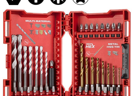 MILWAUKEE SET FORATURA/AVVITATURA SHOCKWAVE IN CASSETTA DI PLASTICA PZ39