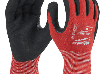 MILWAUKEE GUANTI MOD. CUT B GLOVES COLORE ROSSO/NERO