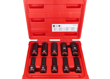 MILWAUKEE SET BUSSOLE LUNGHE A MACCHINA DA 1/2" SERIE DA PZ10