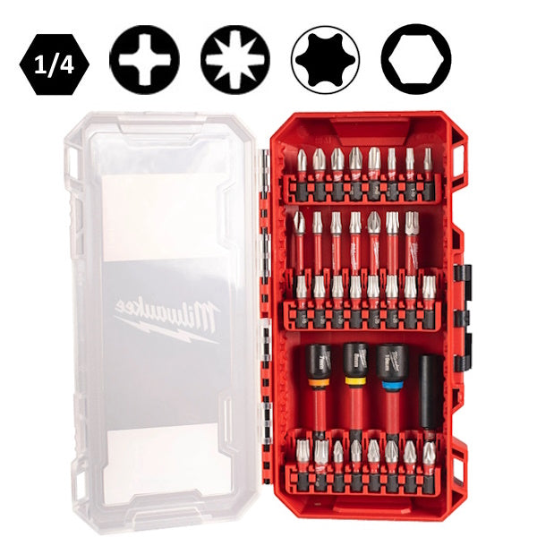 MILWAUKEE SET AVVITATURA SHOCKWAVE IN CASSETTA DI PLASTICA PZ35