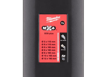 MILWAUKEE SERIE PUNTE SDS-PLUS MX4 IN BOX DA PZ 7 D.MM5-12