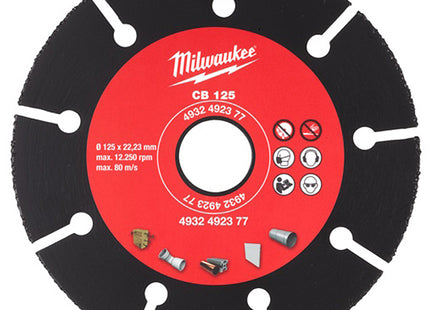 MILWAUKEE DISCO DA TAGLIO CON RIPORTO IN CARBURO MULTIMATERIALE MOD. CB