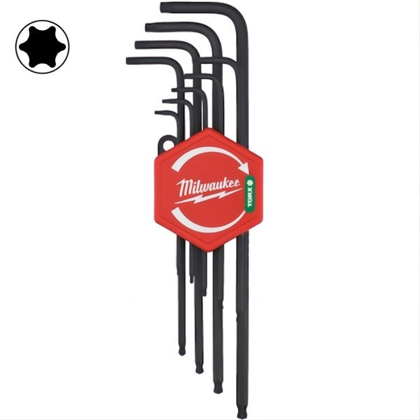 MILWAUKEE SET CHIAVI TORX LUNGHE CON PUNTA SFERICA PZ. 9