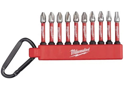 MILWAUKEE SET 10 INSERTI BITS CON MOSCHETTONE