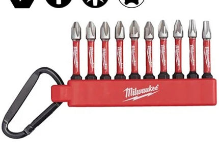 MILWAUKEE SET 10 INSERTI BITS CON MOSCHETTONE