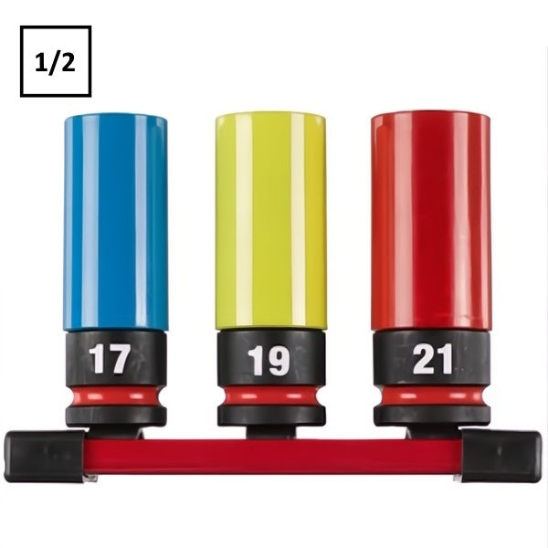 MILWAUKEE SERIE DI BUSSOLE GOMMATE DA 1/2" PZ 3