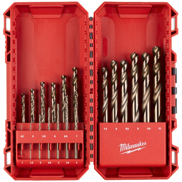 MILWAUKEE SERIE PUNTE ELICOIDALI IN HSS CO5% CASSETTA DA PZ19 D.MM1-10