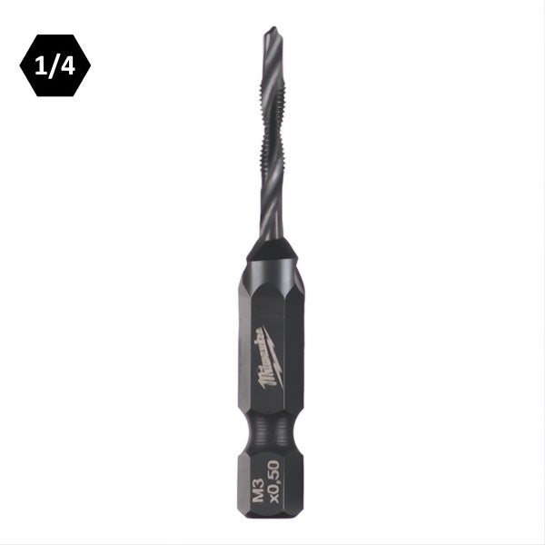 MILWAUKEE MASCHIO CON PUNTA E SVASATORE IN HSS ATTACCO BITS DA 1/4&quot;