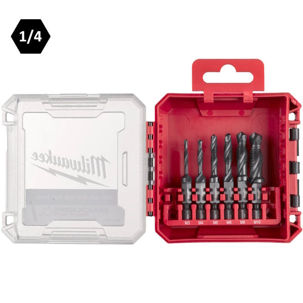 MILWAUKEE SET PUNTE CON MASCHIO E SVASATORE IN HSS PZ.6