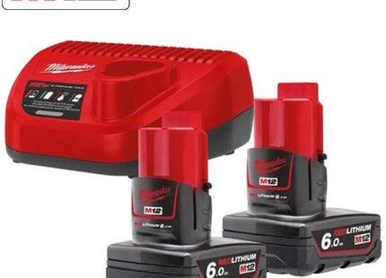 MILWAUKEE KIT ENERGY PACK 2 BATTERIE+CARICABATTERIE M12 NRG-602 (V1/23)