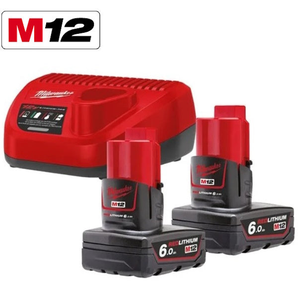 MILWAUKEE KIT ENERGY PACK 2 BATTERIE+CARICABATTERIE M12 NRG-602 (V1/23)