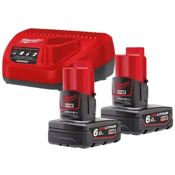 MILWAUKEE KIT ENERGY PACK 2 BATTERIE+CARICABATTERIE M12 NRG-602 (V1/23)