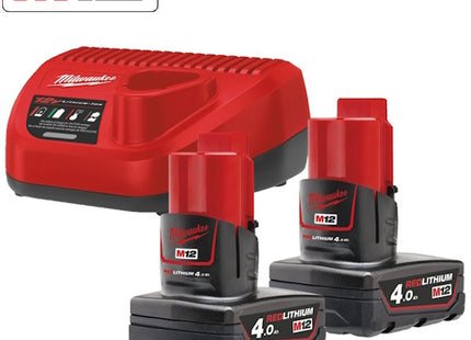MILWAUKEE KIT ENERGY PACK 2 BATTERIE+CARICABATTERIE M12 NRG-402 (V1/23)
