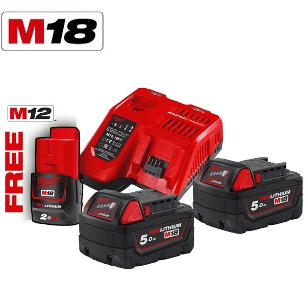 MILWAUKEE KIT ENERGY PACK 3 BATTERIE+CARICABATTERIE M18 NRG-502 (V1/23)