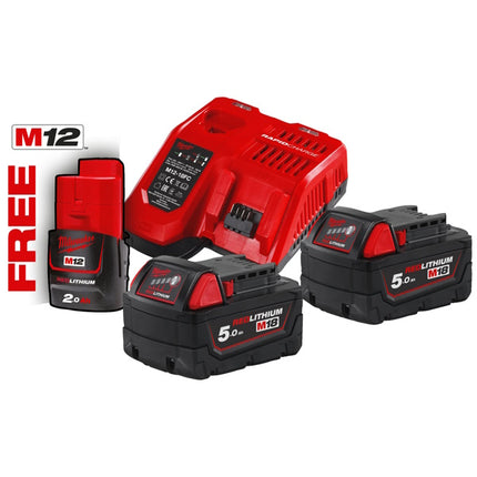 MILWAUKEE KIT ENERGY PACK 3 BATTERIE+CARICABATTERIE M18 NRG-502 (V1/23)
