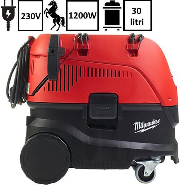 MILWAUKEE ASPIRATORE AS-30LAC LT.30 CLASSE L PULIZIA FILTRO AUTOMATICO