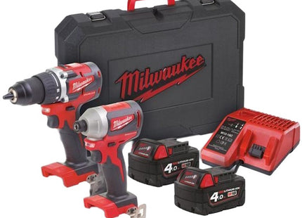 MILWAUKEE KIT M18 CBLPP2A-402C TRAPANO+AVVITATORE IMPULSI 1/4" (V1/23)*