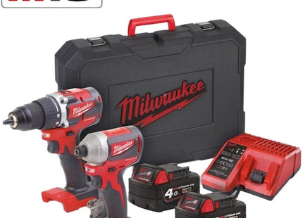 MILWAUKEE KIT M18 CBLPP2A-402C TRAPANO+AVVITATORE IMPULSI 1/4" (V1/23)*