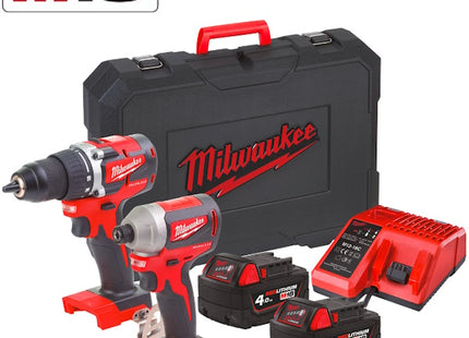 MILWAUKEE KIT M18 CBLPP2B-402 TRAPANO+AVVITATORE IMPULSI 1/4"*