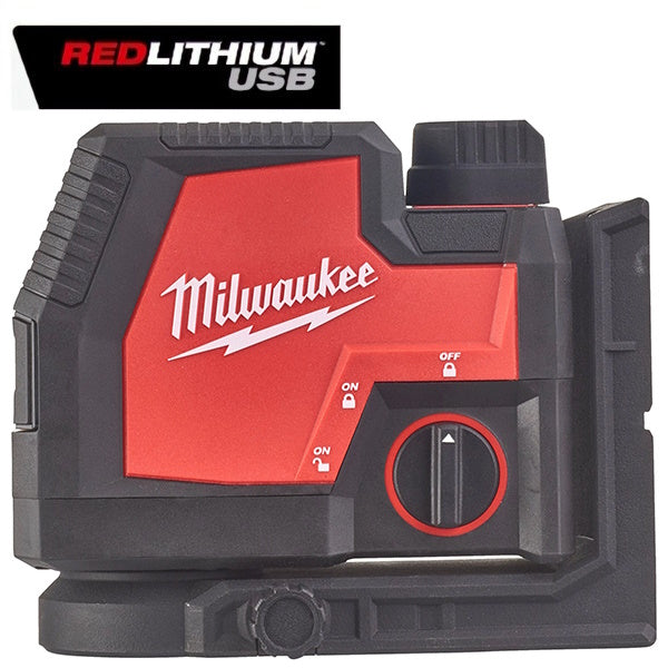 MILWAUKEE LASER VERDE RICARICABILE USB 2 LINEE+PIOMBO L4CLLP-301C(V1/23)