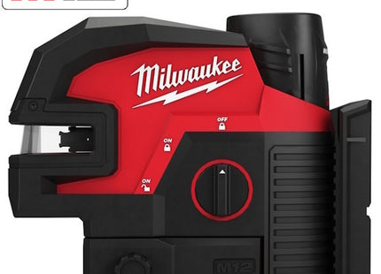 MILWAUKEE LASER VERDE A 2 LINEE CON 4 PUNTI PIOMBO M12 CLL4P-301C(V1/23)