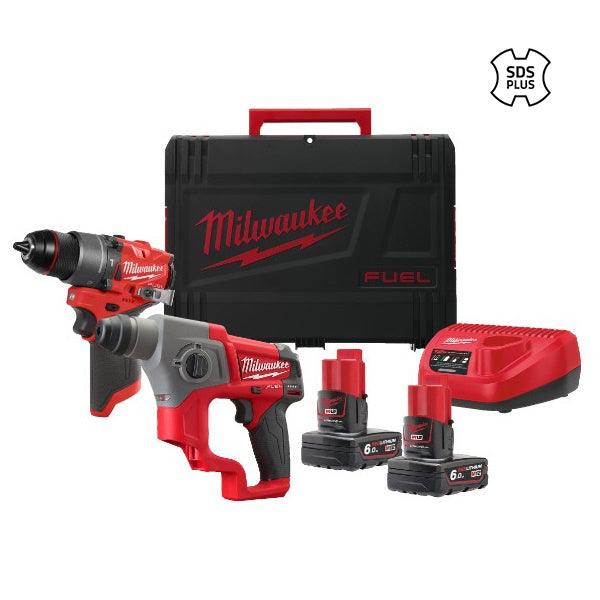MILWAUKEE KIT M12 FPP2F2-602X TRAPANO+TASSELLATORE SDS-PLUS(V2/24)