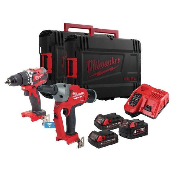 MILWAUKEE KIT M18 FPP2BC-523X TRAPANO AVVITATORE+RIVETTATRICE(V3/24)