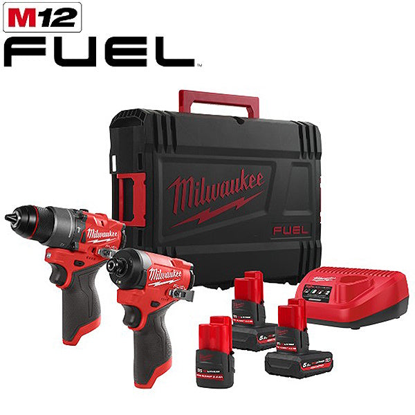 MILWAUKEE KIT M12 FPP2A2-5253X TRAPANO + AVVITATORE IMPULSI 1/4"