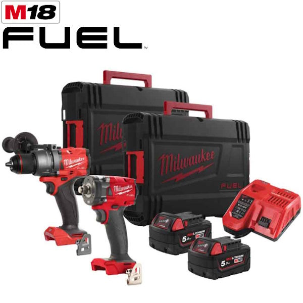 MILWAUKEE KIT M18 FPP2B3-502X TRAPANO+AVVITATORE IMPULSI DA 1/2"