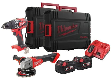 MILWAUKEE KIT M18 FPP2BG-502X TRAPANO AVVITATORE+SMERIGLIATRICE(V1/23)