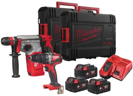 MILWAUKEE KIT M18 BLPP2C2-503X TRAPANO+TASSELLATORE SDS-PLUS(V1/23)
