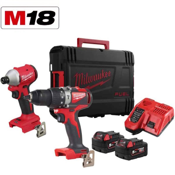 MILWAUKEE KIT M18 BLPP2A3-502X TRAPANO+AVVITATORE IMPULSI 1/4" (V2/24)