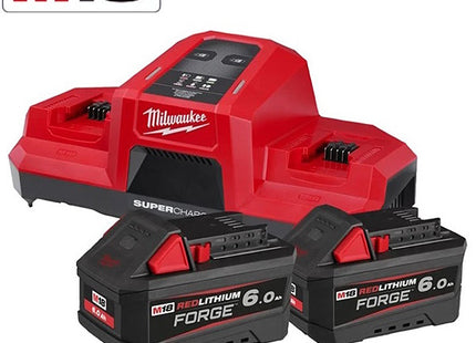 MILWAUKEE KIT ENERGY PACK 2 BATTERIE+CARICABATTERIE M18 FORGENRG-602DBSC