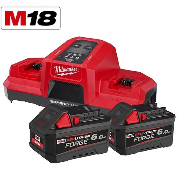 MILWAUKEE KIT ENERGY PACK 2 BATTERIE+CARICABATTERIE M18 FORGENRG-602DBSC