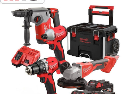 MILWAUKEE KIT M18 BLPP4-503 4 ELETTROUTENSILI + PACKOUT TROLLEY(V1/24)