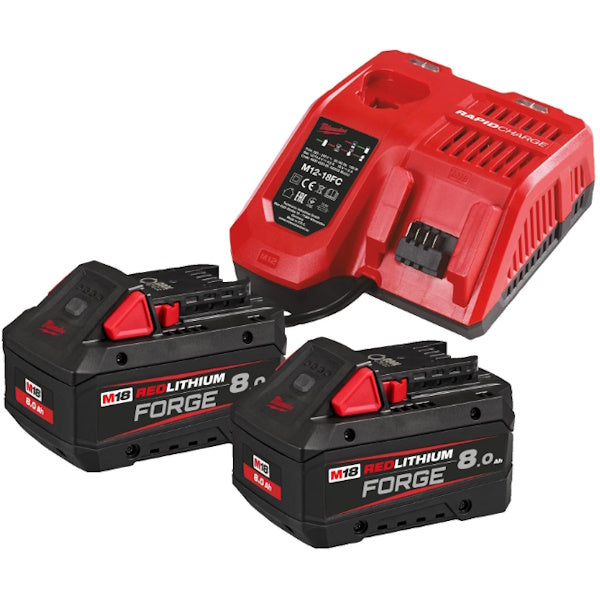 MILWAUKEE KIT ENERGY PACK 2 BATTERIE+CARICABATTERIE M18 FORGENRG-802