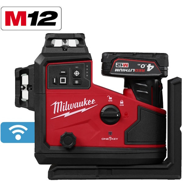 MILWAUKEE LASER VERDE A 3 LINEE 360° M12 A3PLO-401C