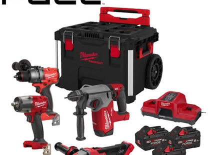 MILWAUKEE KIT M18 FPP4HF-803P 4 ELETTROUTENSILI + PACKOUT TROLLEY