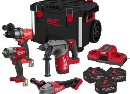 MILWAUKEE KIT M18 FPP4HF-803P 4 ELETTROUTENSILI + PACKOUT TROLLEY