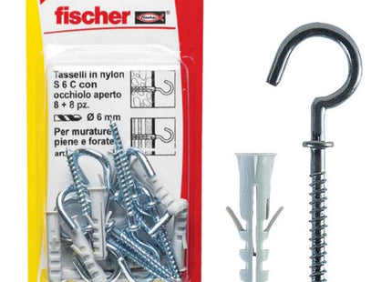 FISCHER TASSELLI IN NYLON CON OCCHIOLO APERTO S 6 C/1 K BLISTER PZ8*