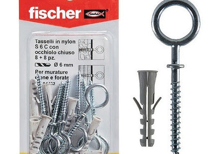 FISCHER TASSELLI IN NYLON CON OCCHIOLO CHIUSO S 6 C/3 K BLISTER PZ8
