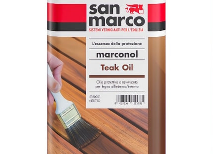 SAN MARCO MARCONOL TEAK OIL OLIO PROTETTIVO E RAVVIVANTE PER LEGNO LT 1