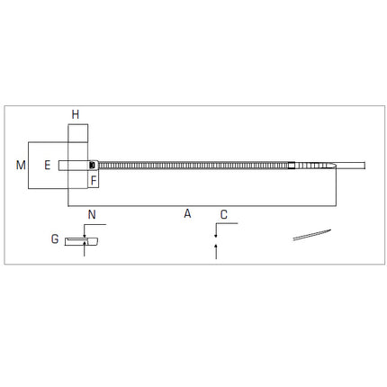 ELEMATIC FASCETTE DI IDENTIFICAZIONE TRASVERSALI ESTERNE MM2,5X210 PZ100
