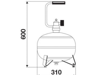 RAASM GONFIAGOMME CON SERBATOIO DA LT13 E PISTOLA GONFIAGGIO 0-10 BAR