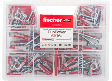 FISCHER DUOPOWER KIT TASSELLI CON VITE DA D.MM5-6-8 IN SCATOLA DA PZ.80