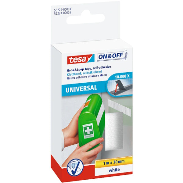 TESA NASTRO ADESIVO UNIVERSALE ATTACCA-STACCA ON&OFF MM20X1MT BIANCO