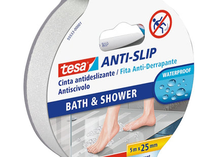 TESA NASTRO ADESIVO ANTISCIVOLO PER DOCCIA E BAGNO MM25X5MT TRASPARENTE