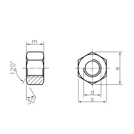 DADO ESAGONALE ALTO PASSO FINE CL. 8 GREZZO UNI 5587
