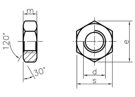 DADO ESAGONALE BASSO PASSO GROSSO CL.04 Z.BIANCO UNI 5589 DIN 936