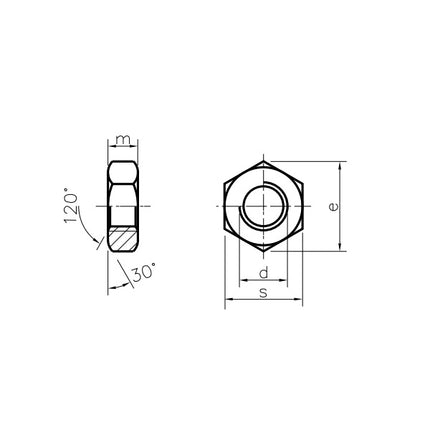 DADO ESAGONALE BASSO PASSO FINE CL. 8 GREZZO UNI 5589 DIN 936